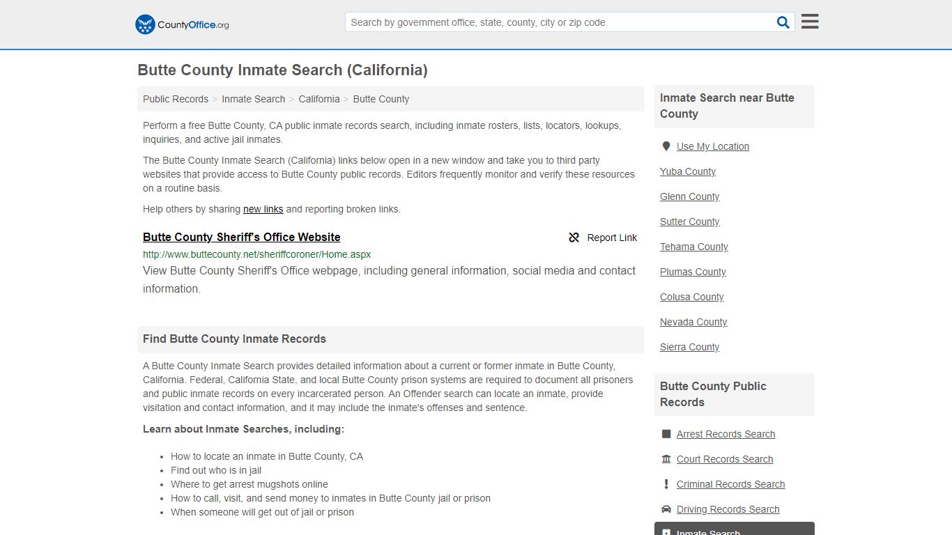 Inmate Search - Butte County, CA (Inmate Rosters & Locators)
